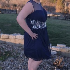 Navy blue short formal